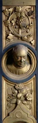 Self Portrait on a Roundel from the Frame of the Gates of Paradise (East Doors) 1425-52 (Gilt Bronze)